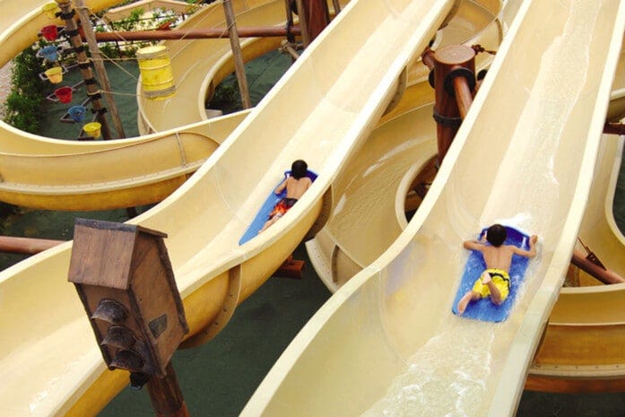 2人の合計タイムで目標をクリアすると“できたキャノン”から祝砲が打ち上げる「パワーバトルスライド」【制限】身長120cm以上