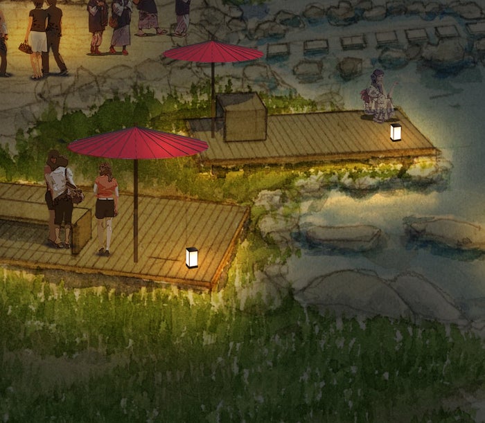 【長門湯本温泉】川床テラスイメージ／画像提供：星野リゾート