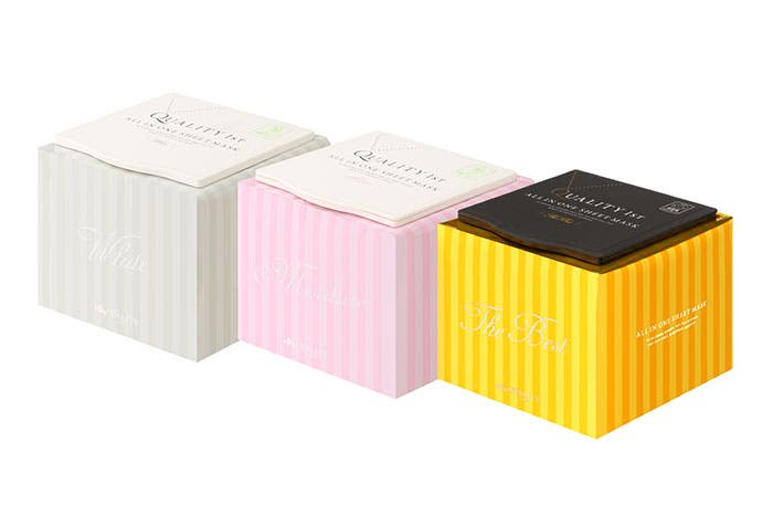 オールインワンシートマスク(左から)ホワイトEX、モイストEX、ザ・ベストEX