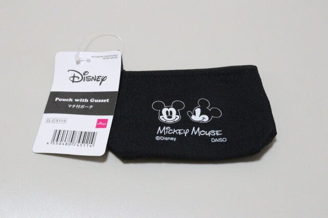 ダイソー マチ付ポーチ(ミッキーマウス) ダイソーのマチ付ポーチ(ミッキーマウス)のパッケージ