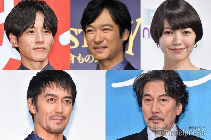 (左上から時計回り)松坂桃李、堺雅人、二階堂ふみ、役所広司、阿部寛(C)モデルプレス