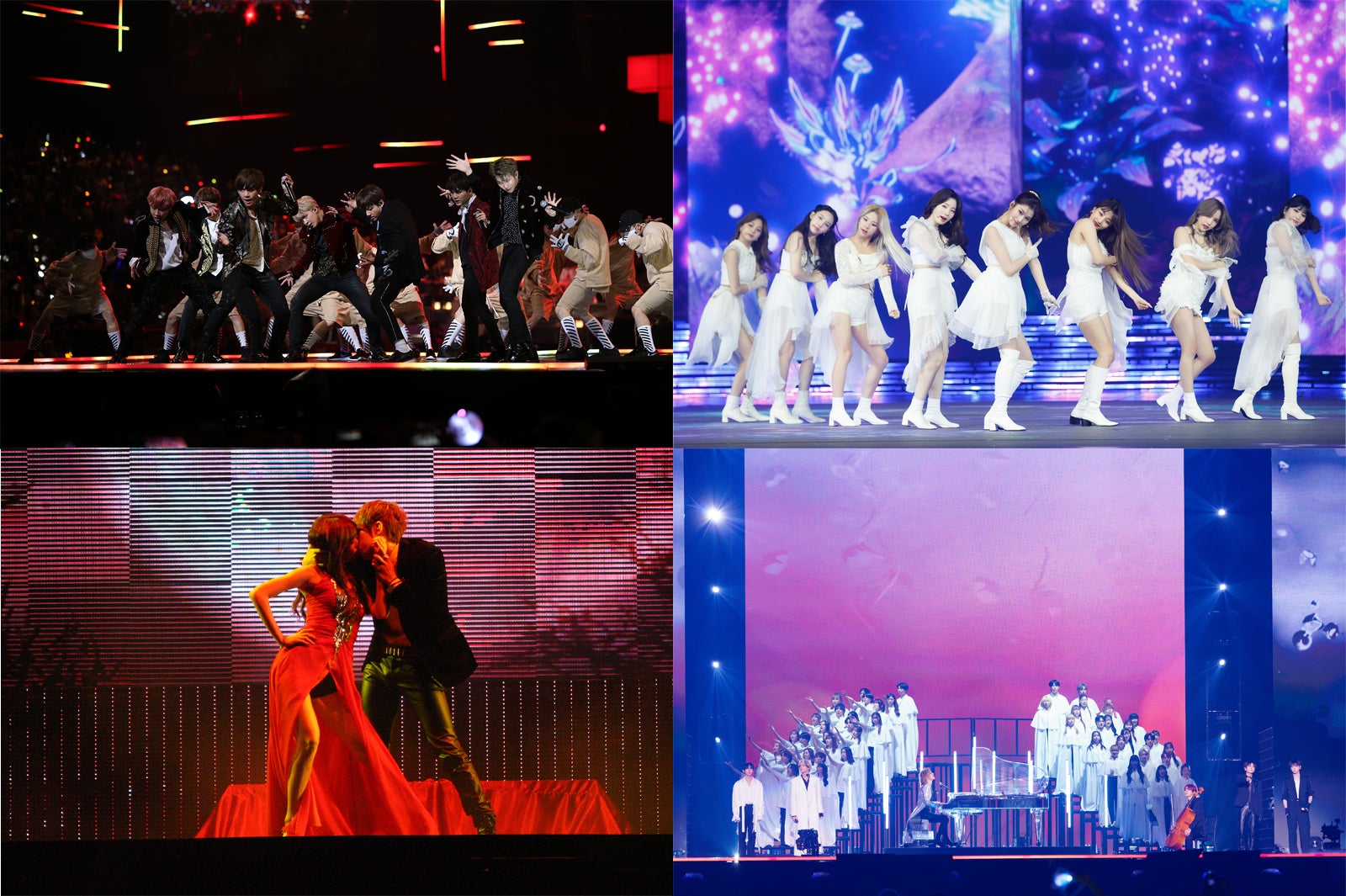 （上段左から）BTS、TWICE（下段左から）Trouble Maker、YOSHIKIら（C）CJ ENM Co., Ltd, All Rights