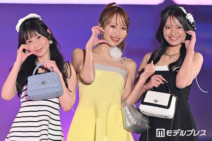 SKE48井上瑠夏・野村実代・中野愛理、“超ミニ丈”から美脚スラリ 井上＆中野は「ガルアワ」初出演【GirlsAward 2024 S／S】