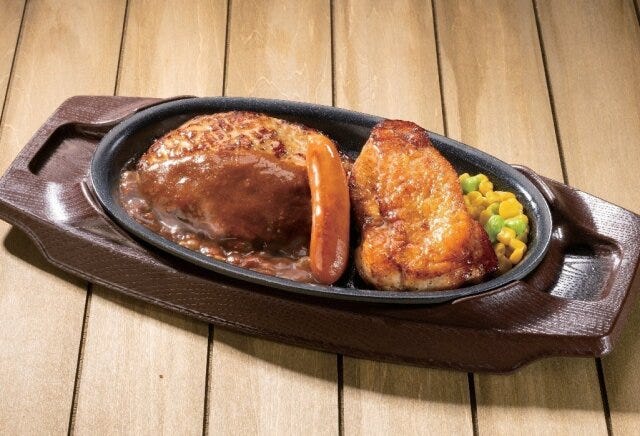 ガスト 鉄板ハンバーグミックスグリル ガストの鉄板ハンバーグミックスグリルのビジュアル