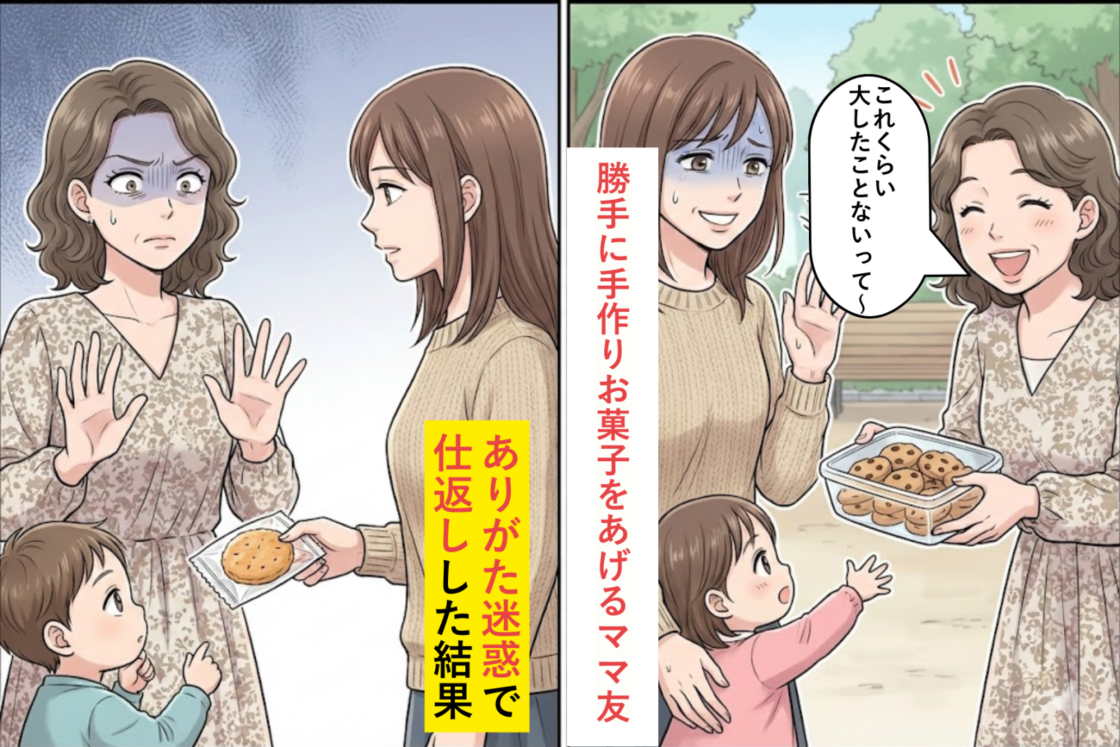 「これくらい大したことないって～」子どもに勝手に手作りお菓子をあげるママ友→ある”ありがた迷惑”で仕返しした結果