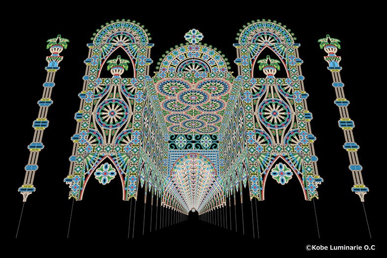 “1000万ドルの夜景”の街がさらに輝く「神戸ルミナリエ」開催