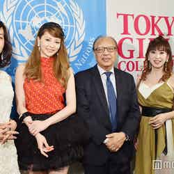 （左から）早見優、香里奈、アンワルル K．チャウドリー国連永久大使、大場久美子、小松田有理（C）モデルプレス