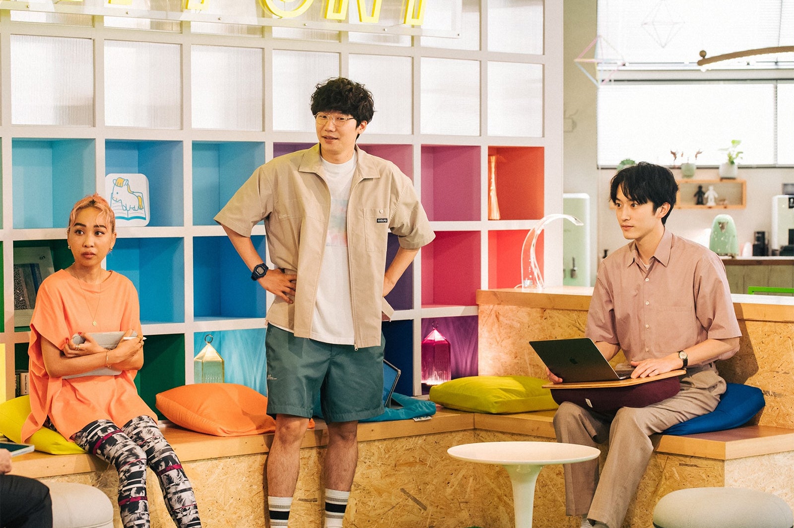 青山テルマ、前原滉、杉野遥亮／「ユニコーンに乗って」第7話より（C）TBS