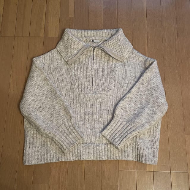 ハーフジップニット　プチプラ