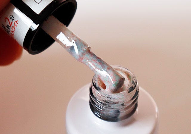 100均　ダイソー　ジェルネイル　DA41　フラッフィーミックスホワイト　繊維入り　100円