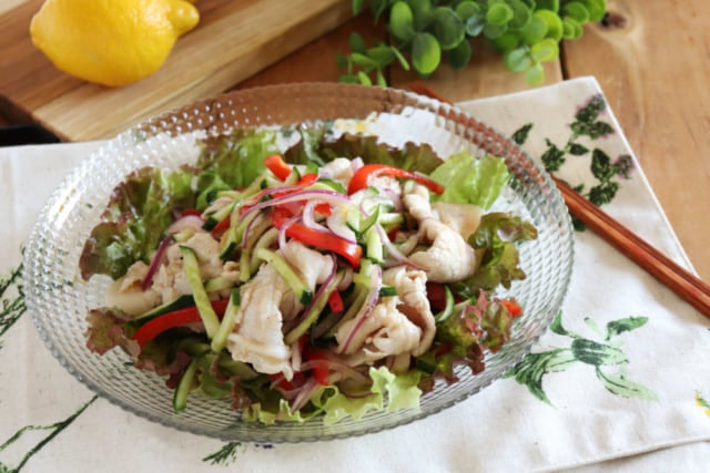 カルディ塩レモンパスタソースで作る冷しゃぶマリネ