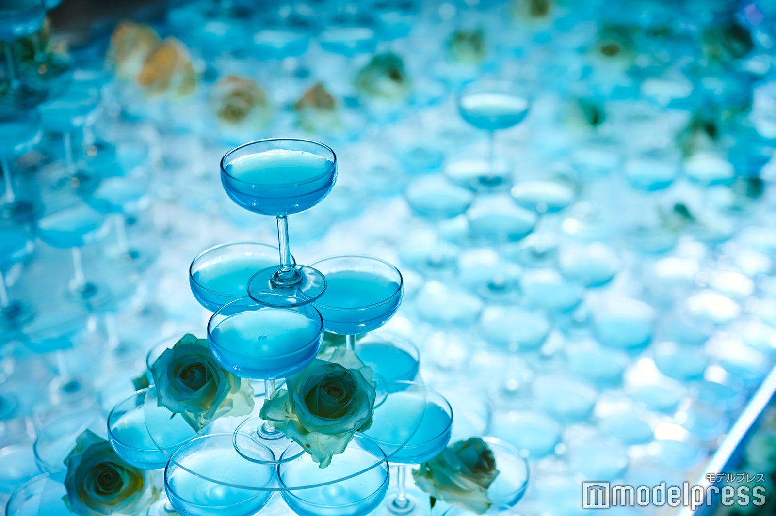 この日のために用意されたシャンパンタワー（C）モデルプレス