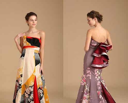 アンティーク振袖をドレスに 結婚式で和洋折衷を望むならこのドレス モデルプレス アンティーク振袖をドレスに 結婚式で和洋折衷を望むならこのドレス モデルプレス