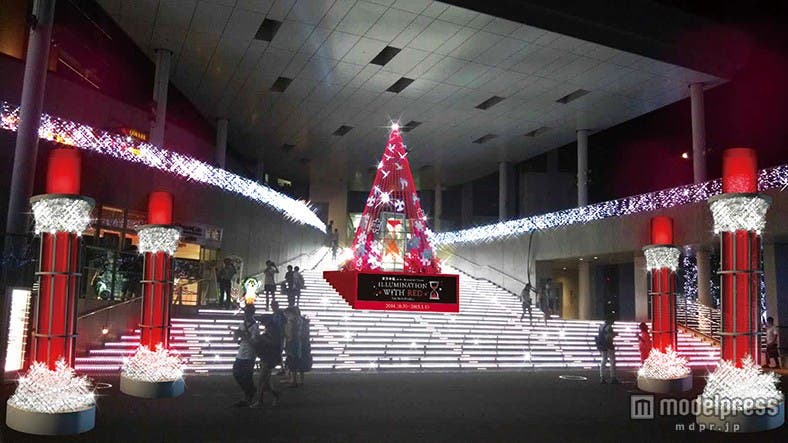 東方神起初のコラボイルミネーション「ILLUMINATION WITH RED」(イメージ)