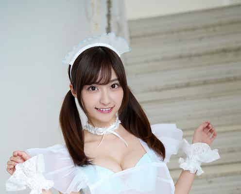 花咲れあ、透け感たっぷりメイド服で美バスト披露 「グラビア界の問題児」のキャッチコピーは「複雑嬉しい」