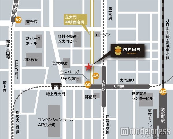 「GEMS大門」地図／画像提供：野村不動産