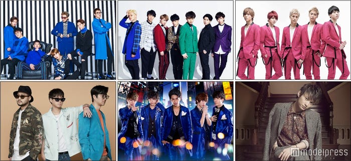 「a-nation」の開催決定(左上から時計回りに)Block B、超特急、Da-iCE、SKY-HI、PrizmaX、EPIK HIGH