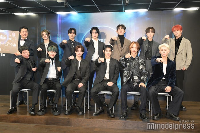 キクチウソツカナイ。、松田迅、後藤威尊、佐野雄大、田島将吾、尾崎匠海、許豊凡(前列左から)今田耕司、高塚大夢、藤牧京介、木村柾哉、池崎理人、西洸人(C)モデルプレス