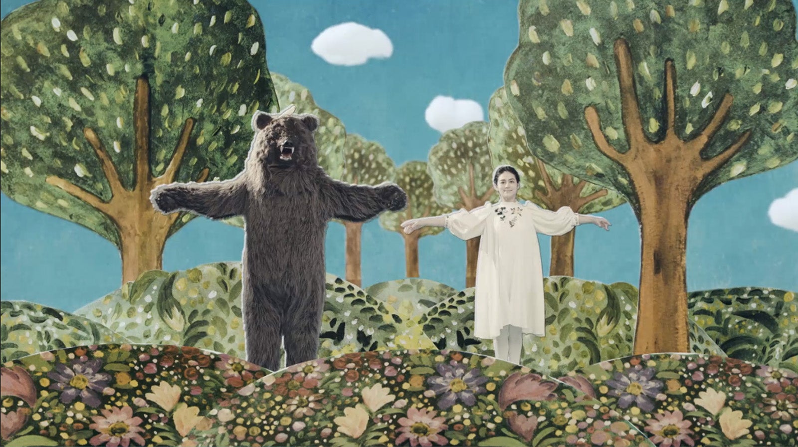 森の中で深く呼吸を