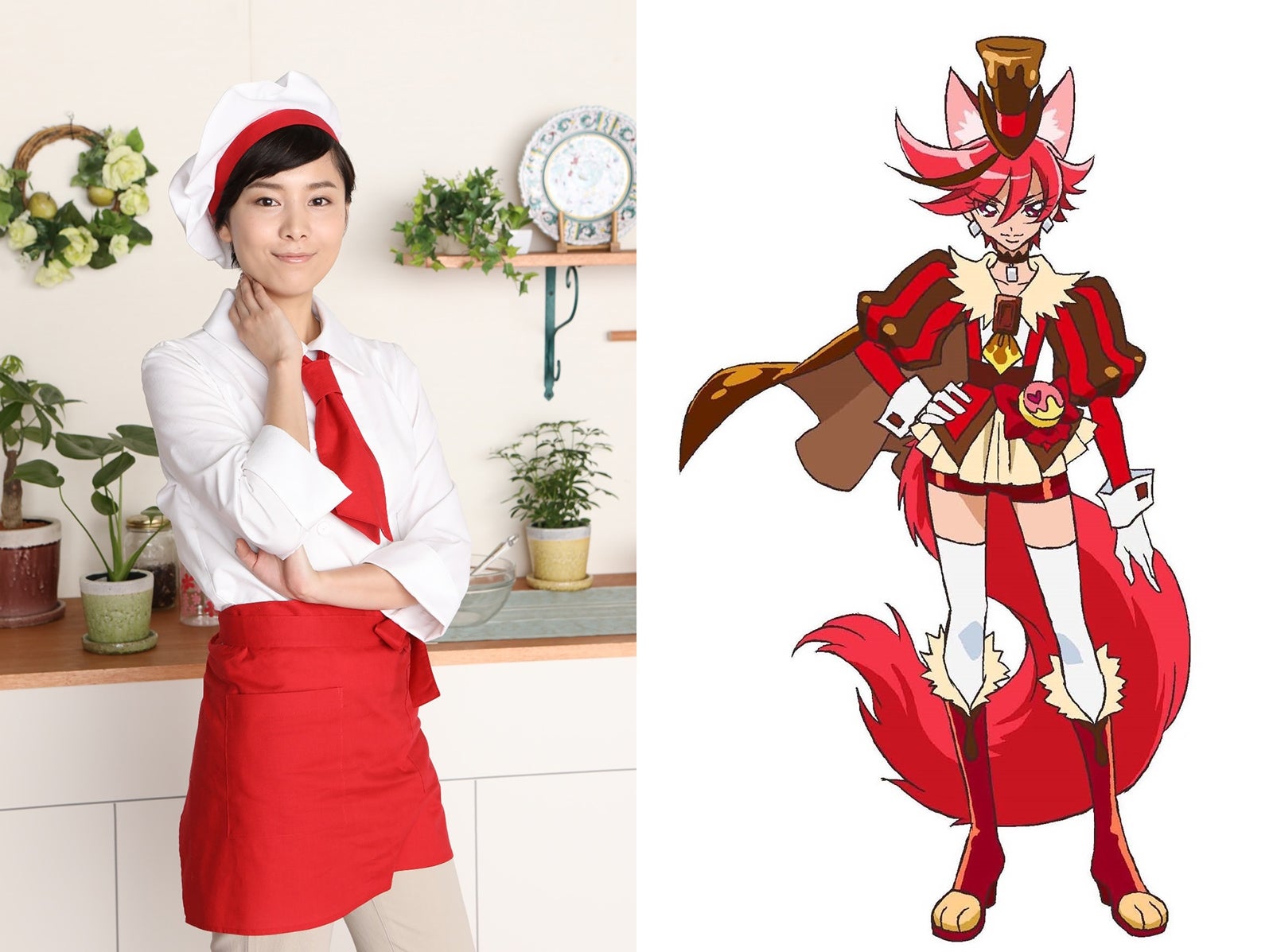 （左から）森なな子、キュアショコラ（C）ABC-A・東映アニメーション