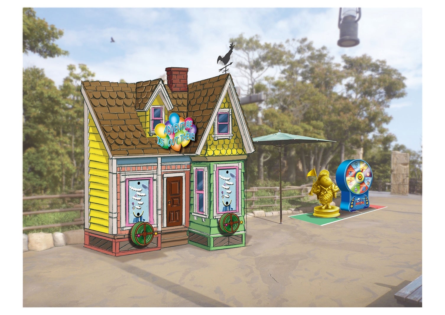 『カールじいさんの空飛ぶ家』がテーマのゲームブース （C）Disney（C）Disney／Pixar