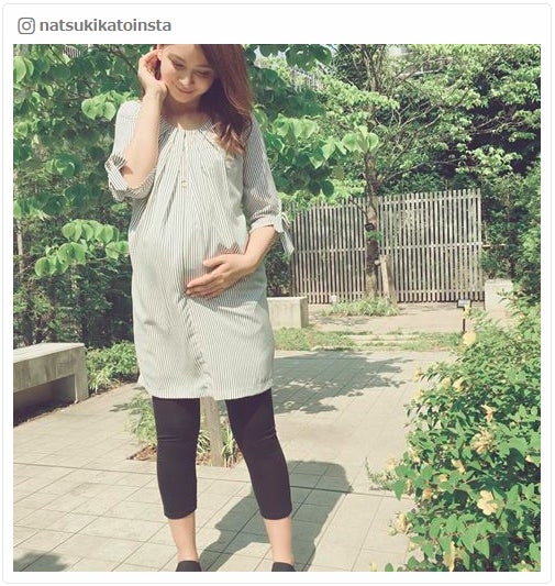 妊娠中の加藤夏希、臨月間近のふっくらお腹披露で“母の顔”　経過を報告