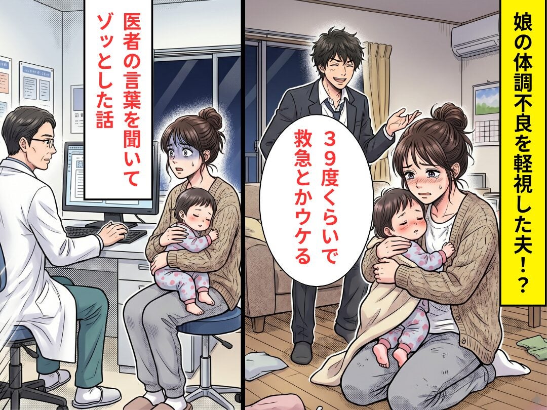 「39度くらいで救急とかウケる」娘の体調不良を軽視した夫。しかし数時間後⇒病院で”ゾッとすること”が告げられた話