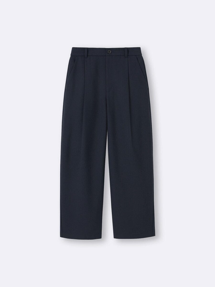 2026gu春大人女性おすすめワイドテーパードアンクルパンツ