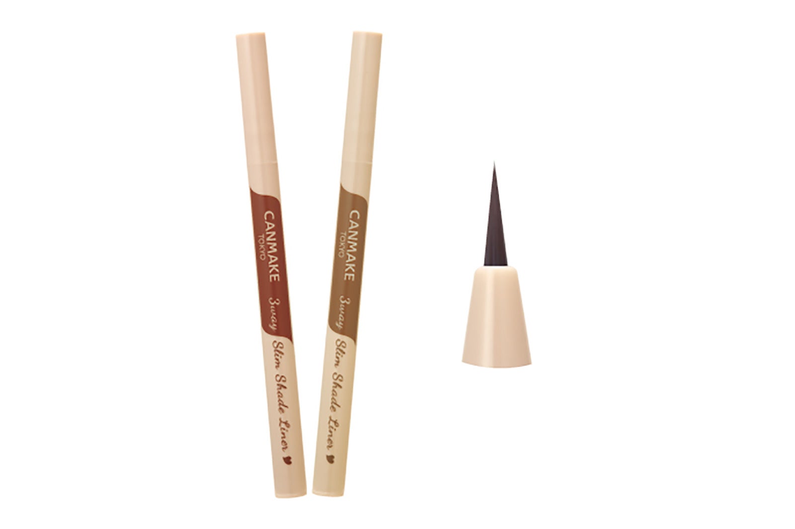 （左から）2020年11月下旬に登場する「3wayスリムシェードライナー 01ナチュラルブラウン」「同 02アッシュブラウン」（画像提供：株式会社井田ラボラトリーズ）