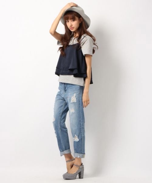 サテンティアードキャミ「Heather」3,132円（税込）／画像提供：[.st]