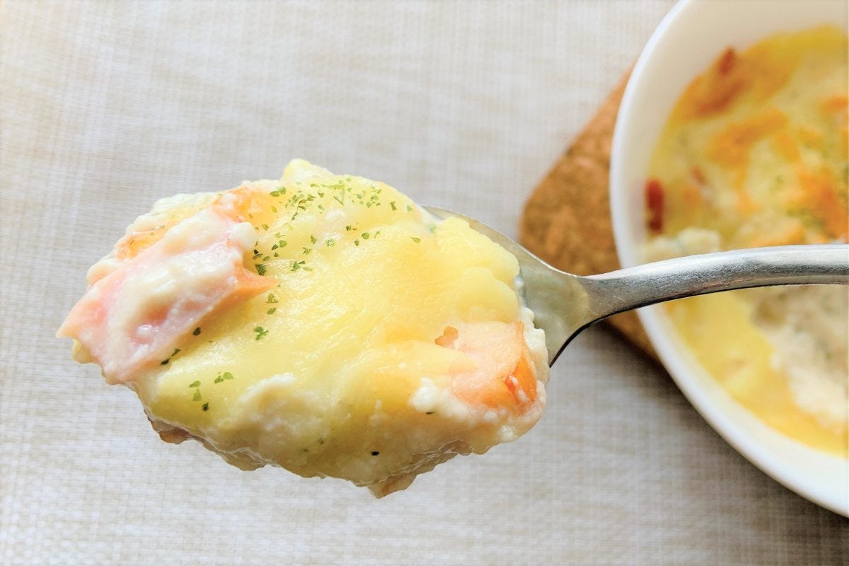 カップスープ豆腐グラタン