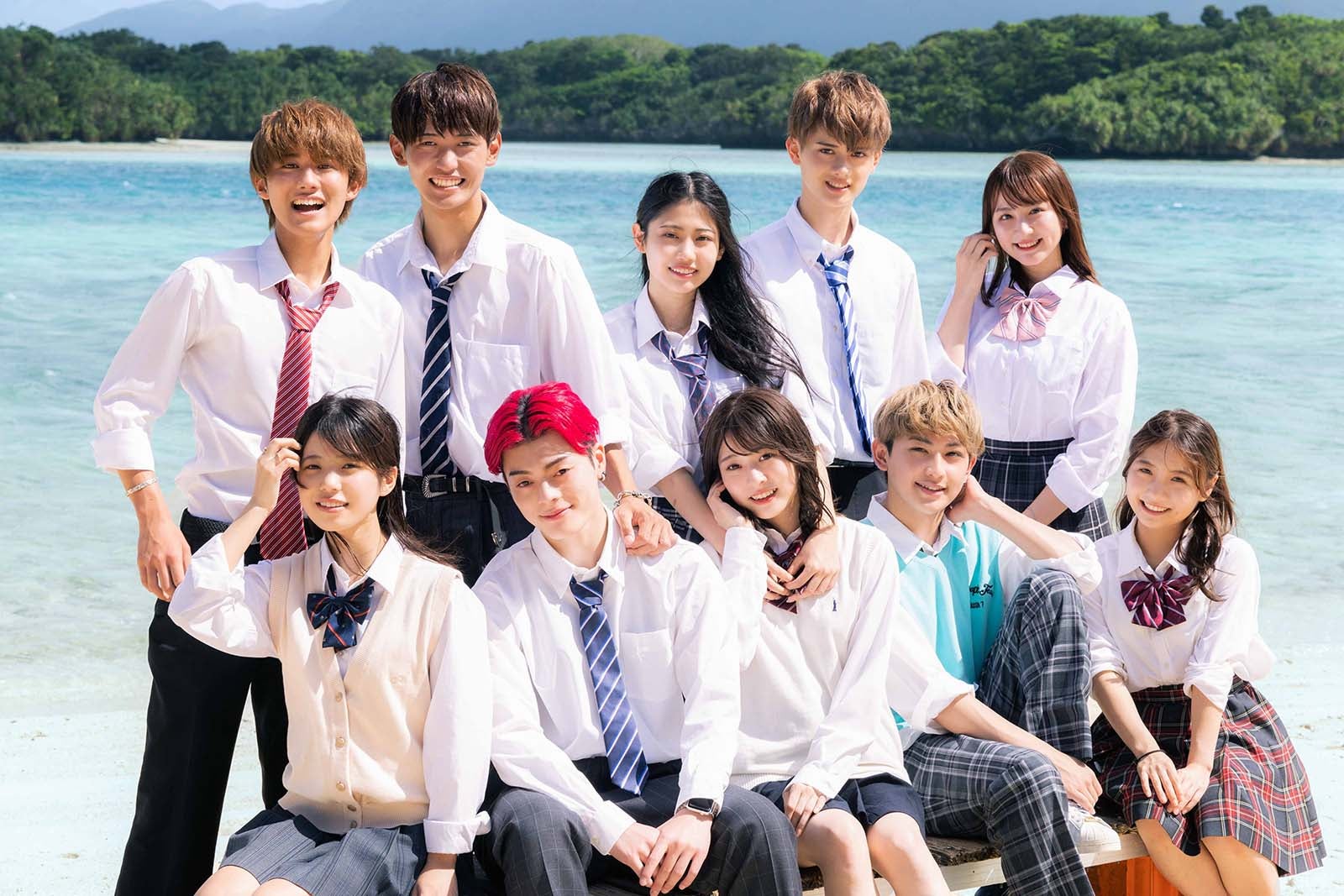 （上段左から）はる、れん、ゆきの、しょう、めい（下段左から）みう、せいや、きさき、かいり、ひなこ「今日、好きになりました。-沖縄編-」（C）AbemaTV, Inc.