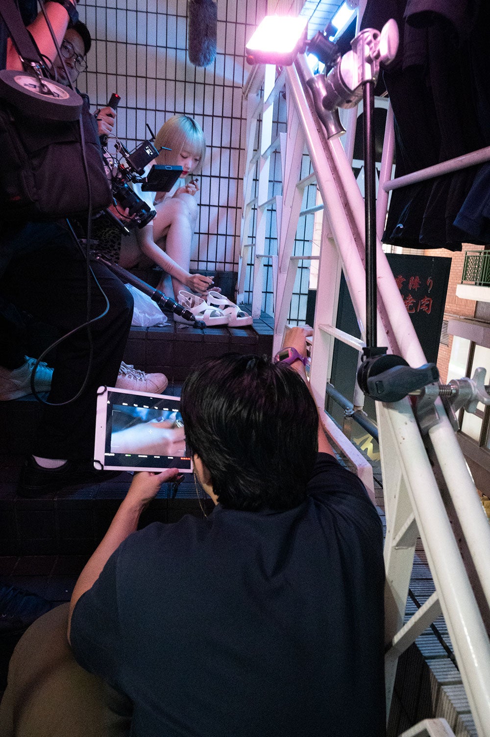 映画「頂き女子」撮影風景（提供写真）