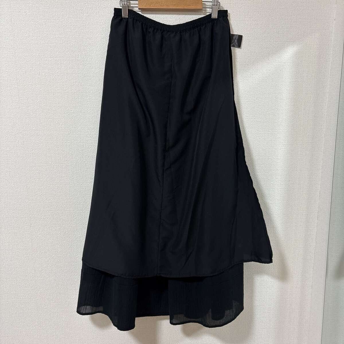 ユニクロ　ティアードマキシスカート　裏地　透け感
