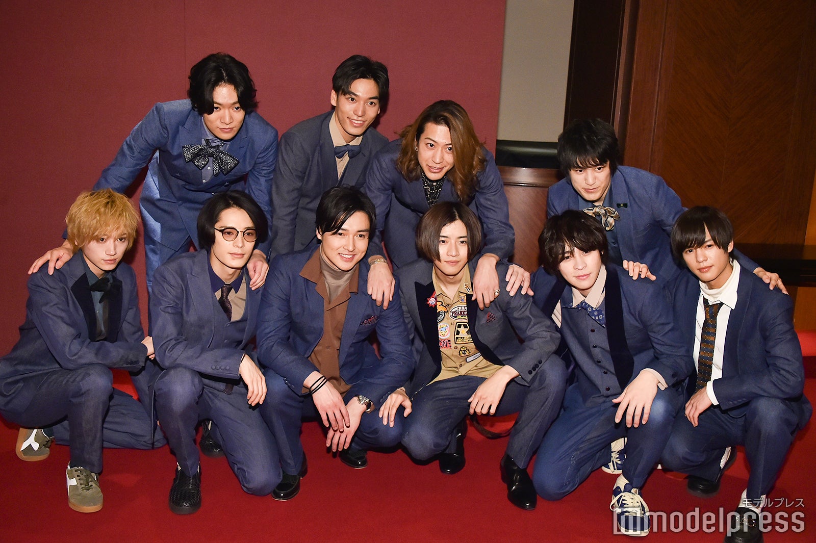 （後列左から）村上由歩、松本健太、小沼将太、中村嘉惟人
（前列左から）定本楓馬、塩野瑛久、栗山航、飯島寛騎、西銘駿、奥野壮／男劇団 青山表参道X「ENDLESS REPEATERS —エンドレスリピーターズ—」DVD発売記念イベント （C）モデルプレス