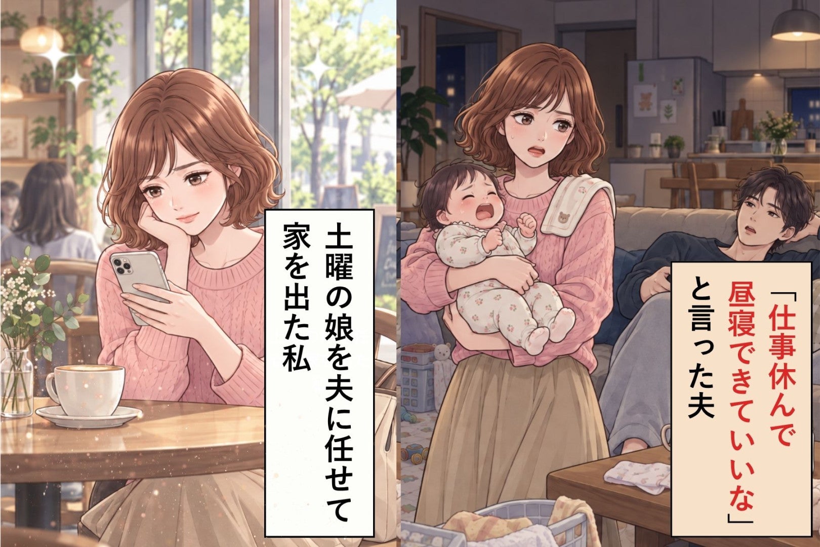 「仕事休んで昼寝できていいな」とソファから言った夫→「じゃあ、土曜。１日お願いね」と娘を任せた私