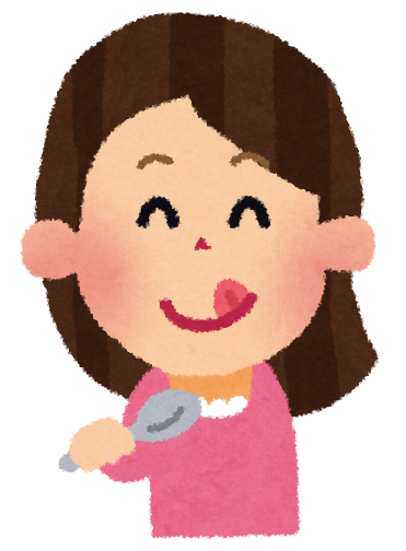 味覚の表情のイラスト(女性)
