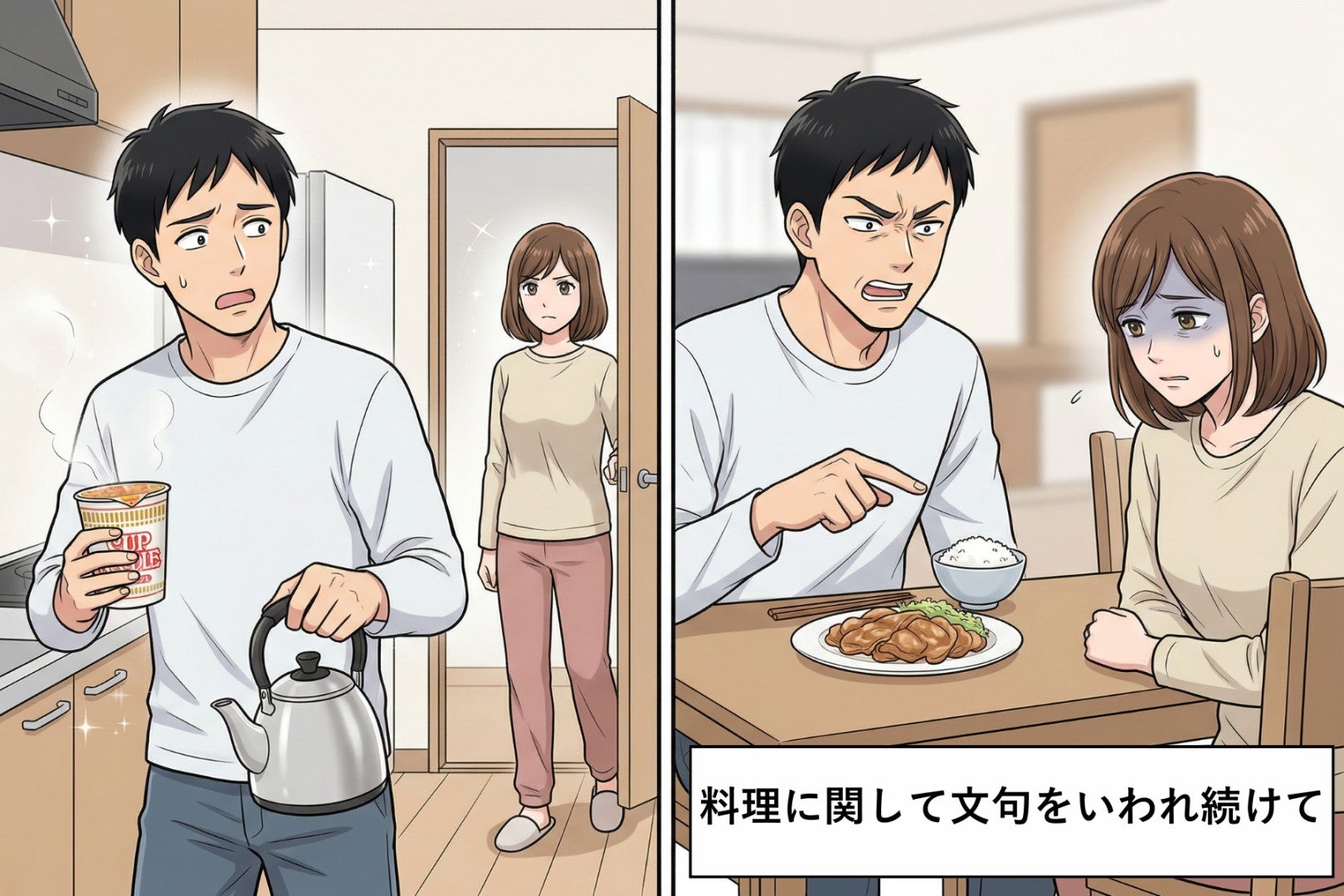 料理に文句ばかりの夫「味が濃い」そんな夫に私が「自分でどうぞ」と言うと...