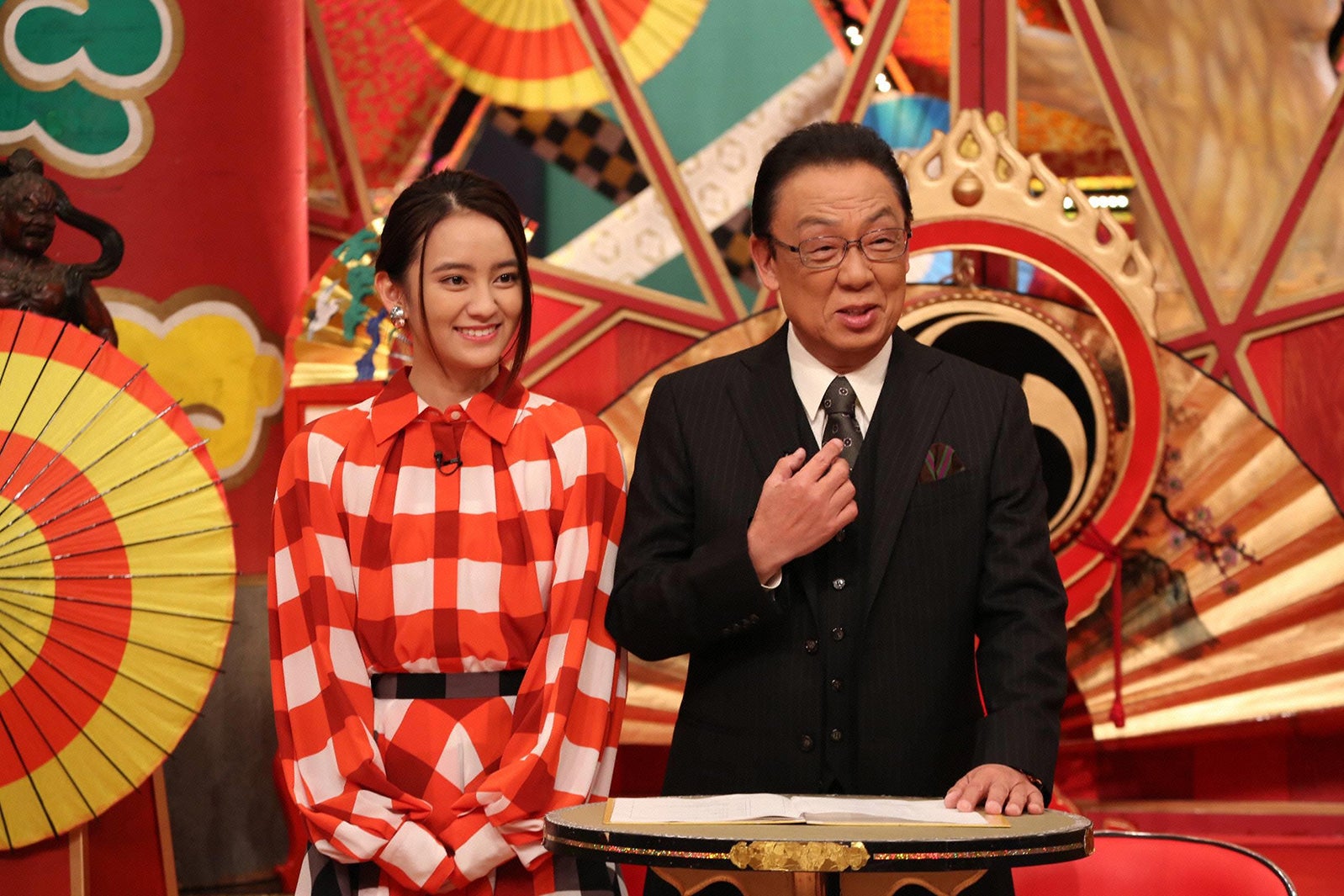 岡田結実、梅沢富美男（C）フジテレビ