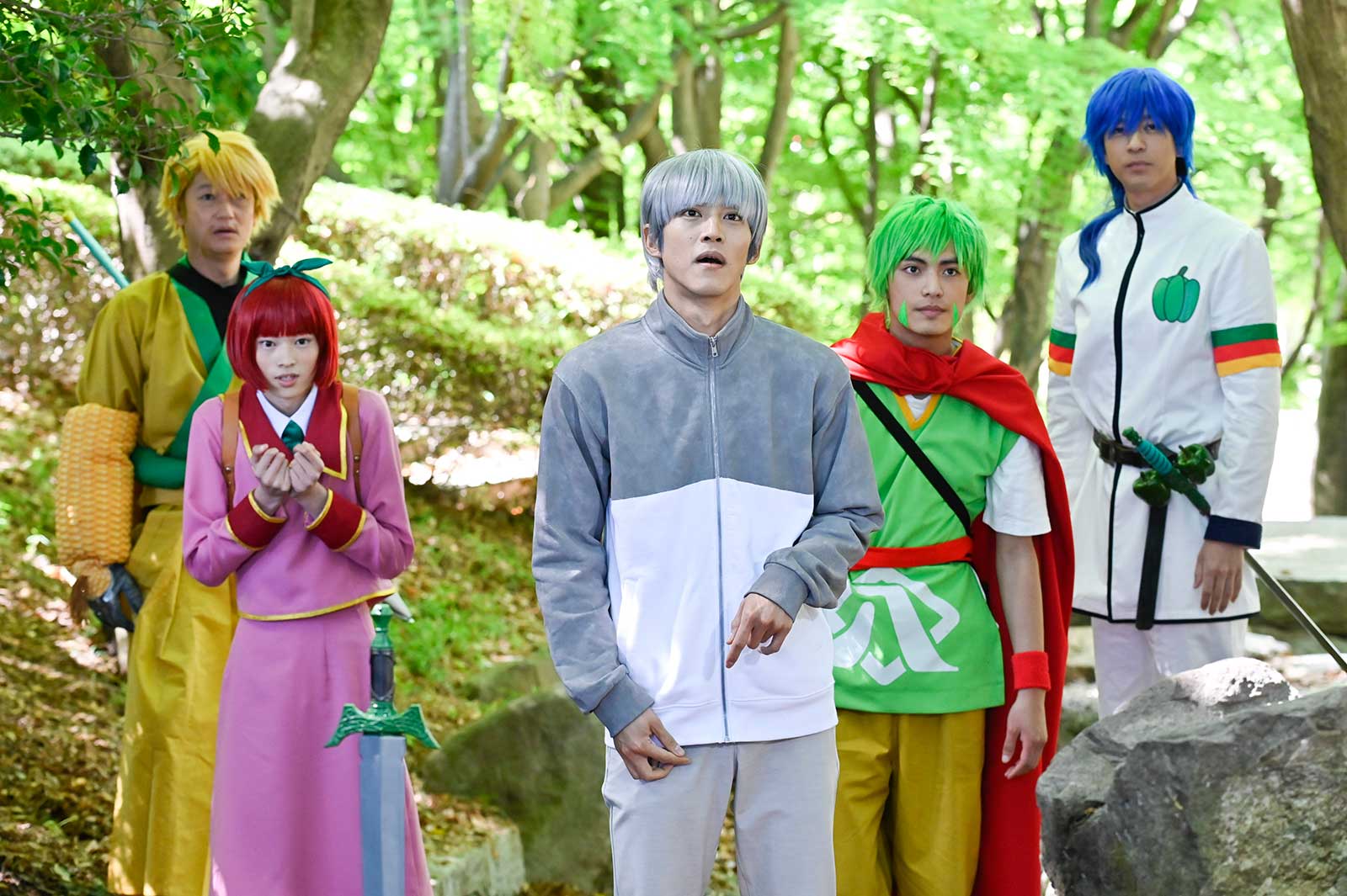 （左から）井浦新、窪塚愛流、松坂桃李、藤枝喜輝、三浦翔平「SEIKAの空」より （C）テレビ朝日