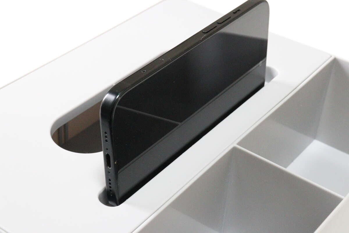 ティッシュケース（仕切り付）　スマホ