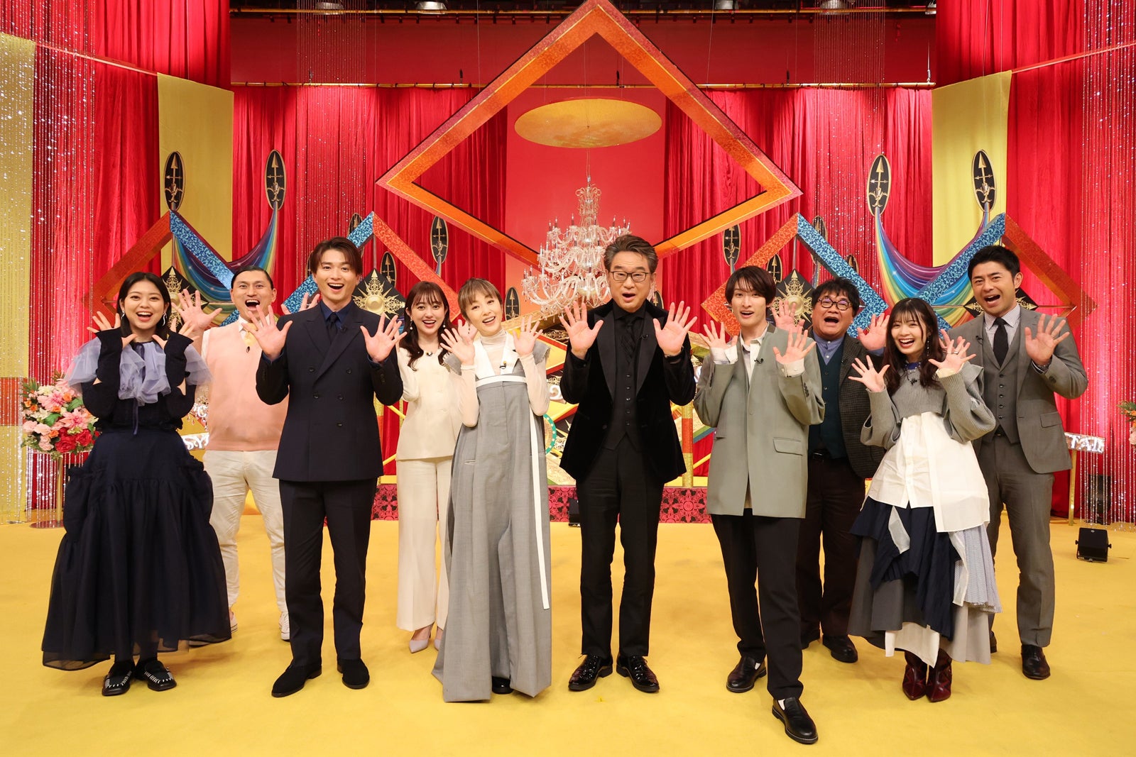 杉原千尋、春日俊彰、白洲迅、菊地亜美、高岡早紀、船越英一郎、向井康二、カンニング竹山、星乃夢奈、榎並大二郎（C）フジテレビ