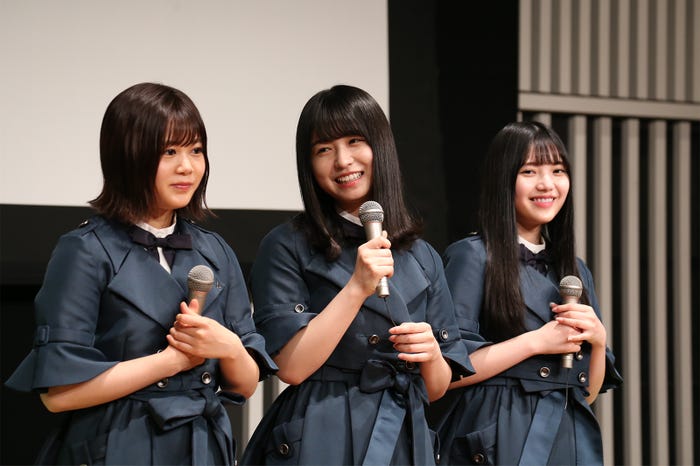 尾関梨香、長濱ねる、上村莉菜/公開収録を無事終えて笑顔(提供写真)