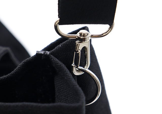 ベイフロー黒ロゴトートバッグショルダーストラップ