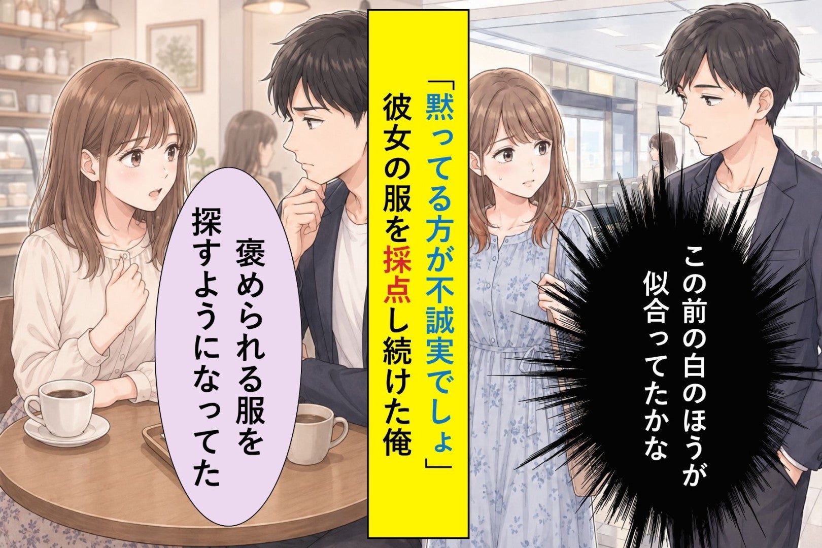 彼女の服を採点し続けた俺、先に帰られて気づいた自分の「正しさ」
