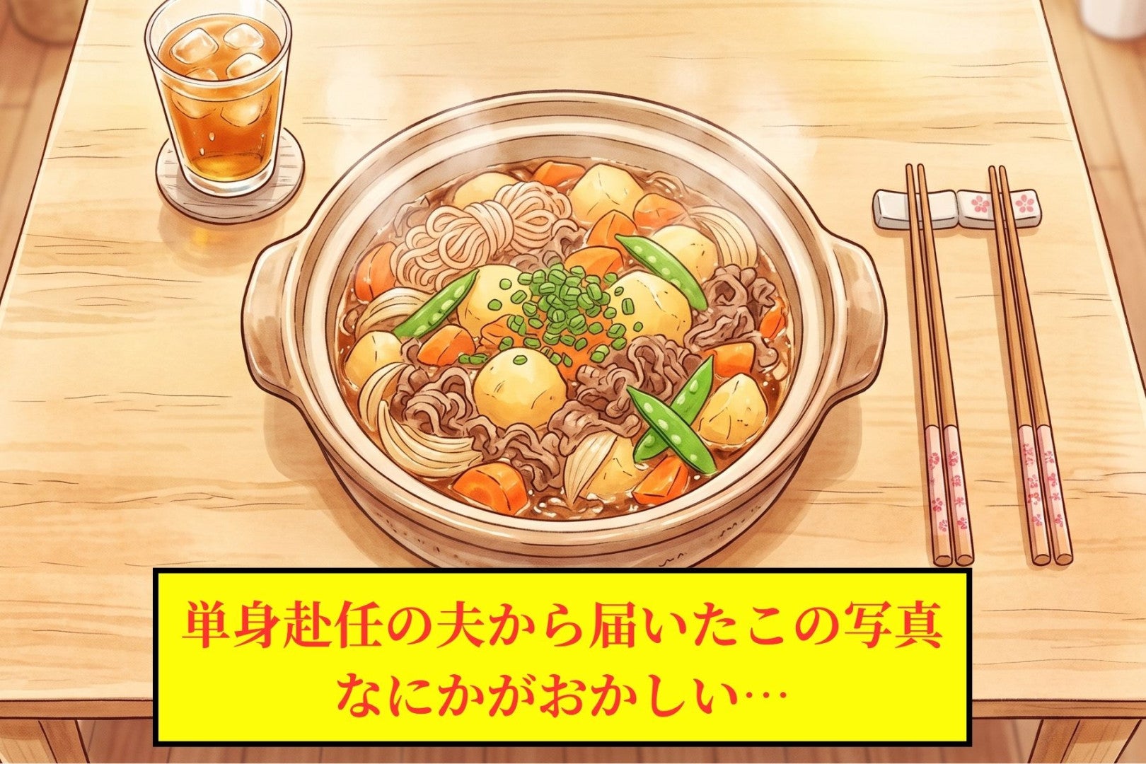 「昨日の写真、お箸が２膳あったよね」単身赴任の夫に電話で聞いた私→返ってきた「菜箸」という答え