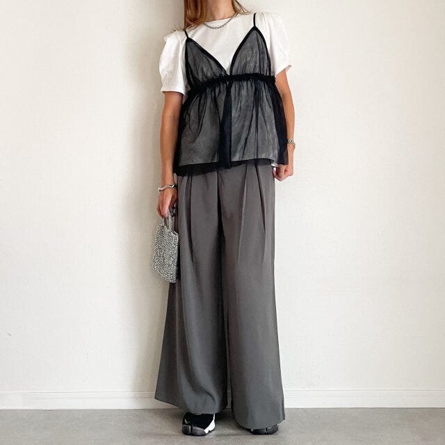 GU　スーパーワイドパンツ　コーデ　NG　バランス