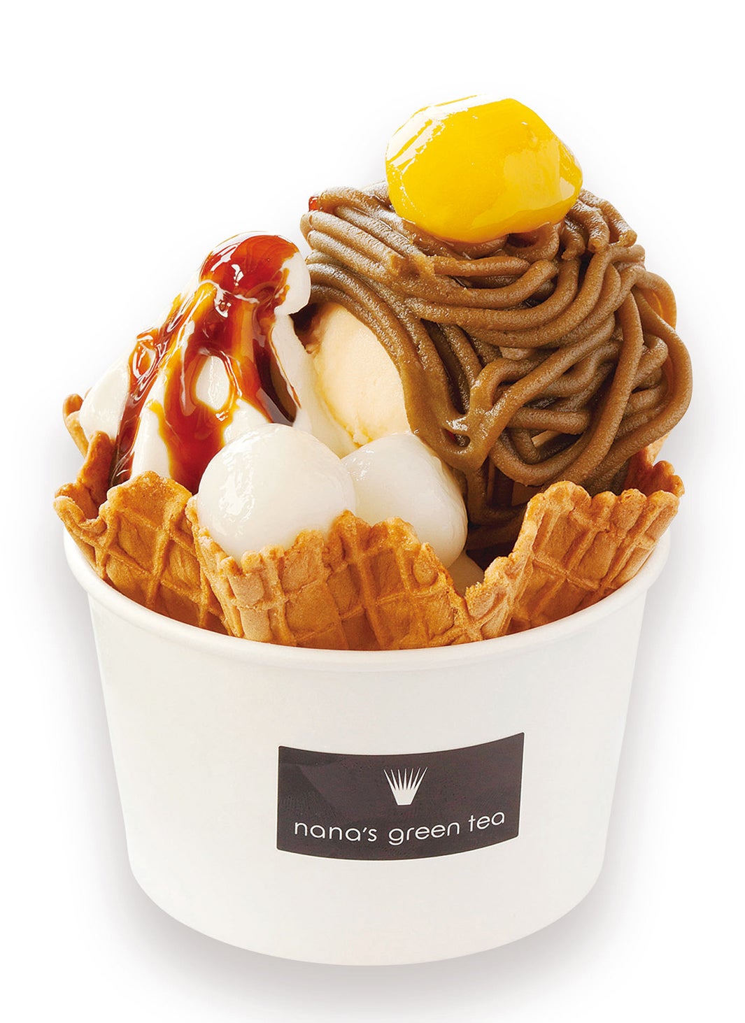 ほうじ茶のモンブランワッフルパフェ
¥680（税込）／画像提供：横浜赤レンガ