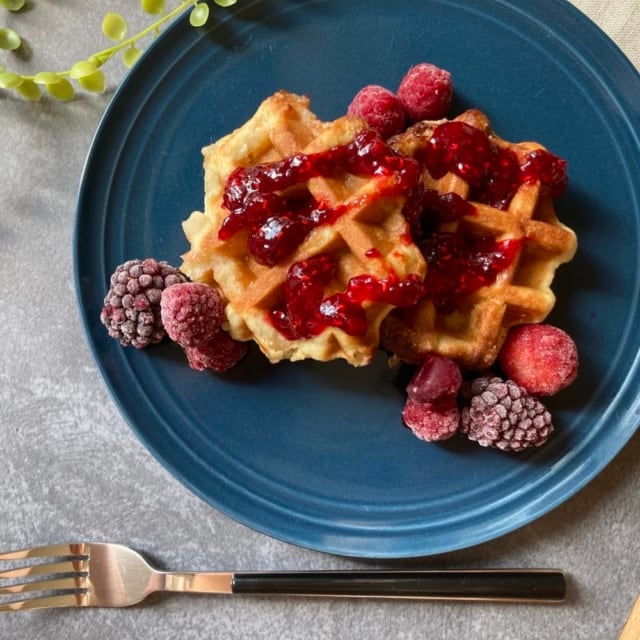 業務スーパーのベルギーワッフルのカフェ風アレンジ