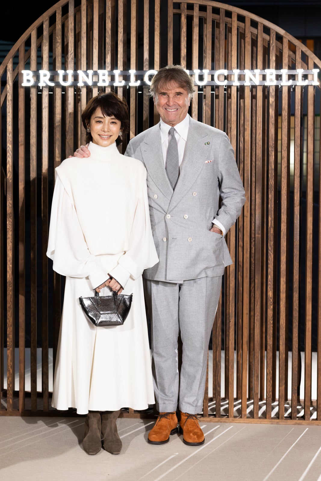 ⽯⽥ゆり⼦、ブルネロ・クチネリ氏（C）Brunello Cucinelli
